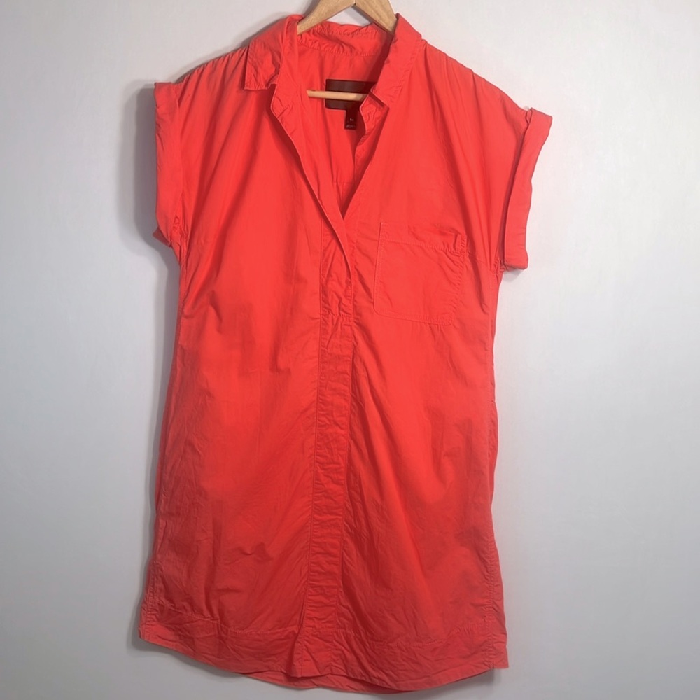 J. Crew Coral 100% Cotton Shirt Dress size TM